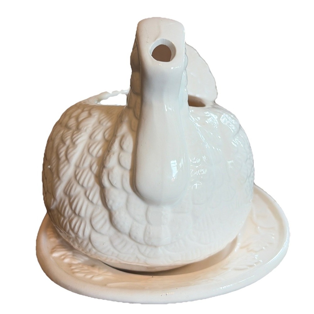 Vintage HIMARK 1Qt. Turkey Gravy Boat‎ Server w/ Drip Plate Chesapeake Porcelain - Picture 2 of 8